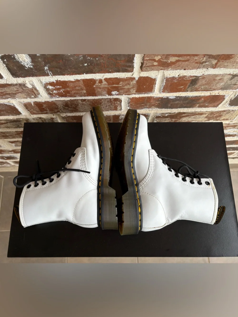 Dr. Martens Softy T 1460‎ Combat White Leather Boots Size 5